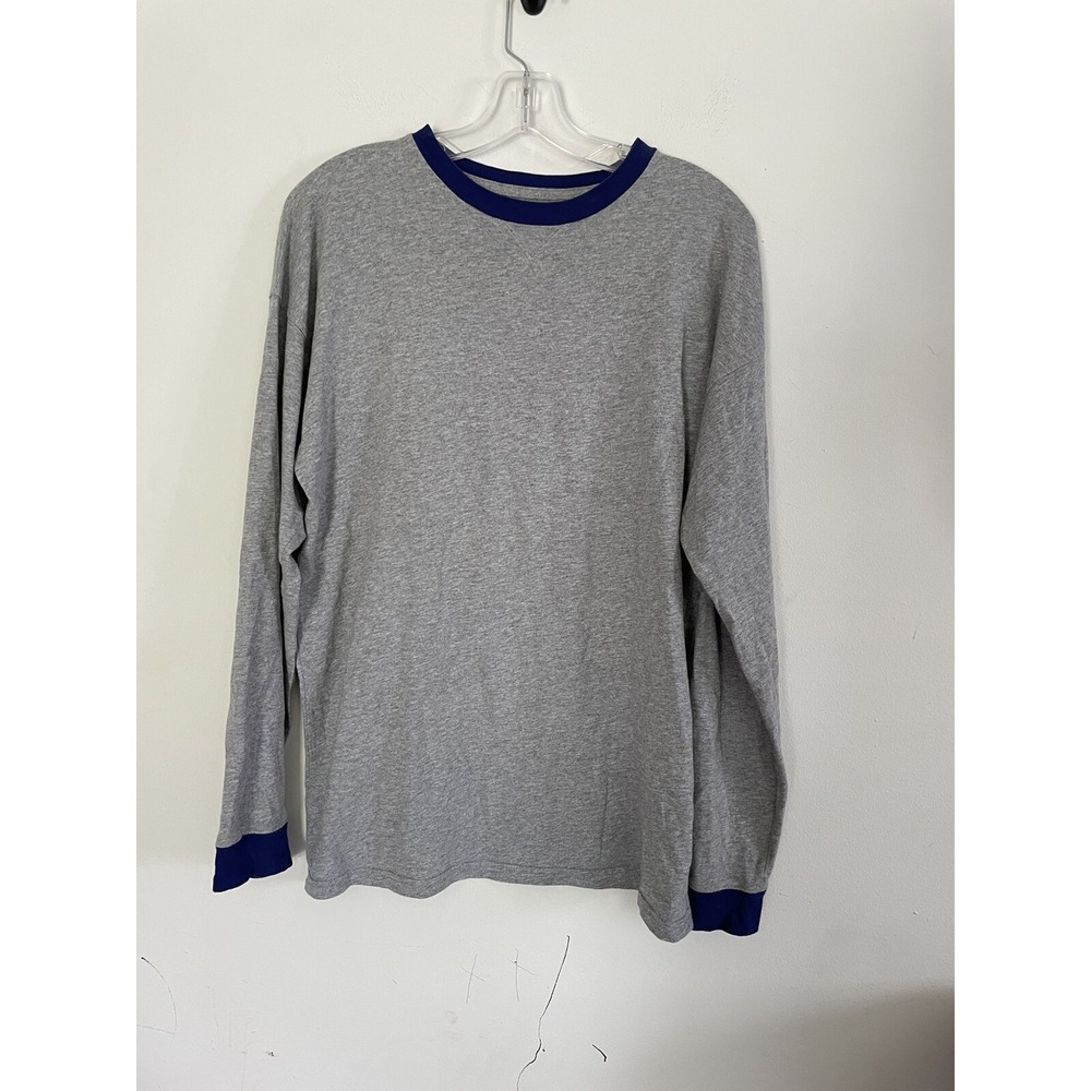 TNA Mens Soft Long Sleeve Shirt, Gray, Blue, Size Small